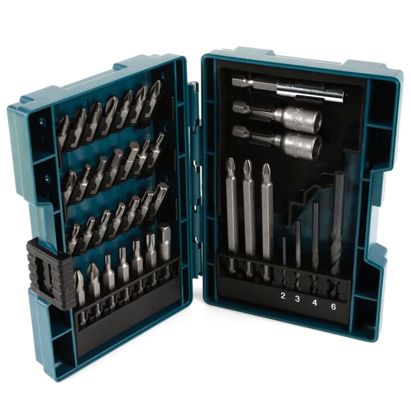 Makita Bit Set B-57015 Juego de brocas y brocas de 38 piezas en una prctica caja