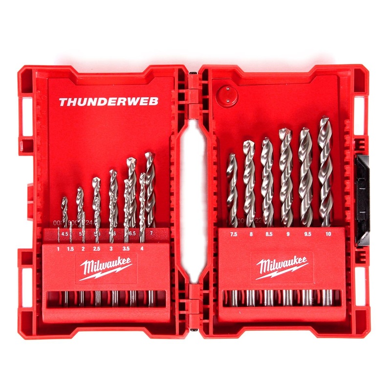 Milwaukee HSS-G Thunderweb casete de taladro metlico 19 piezas 1-10 mm