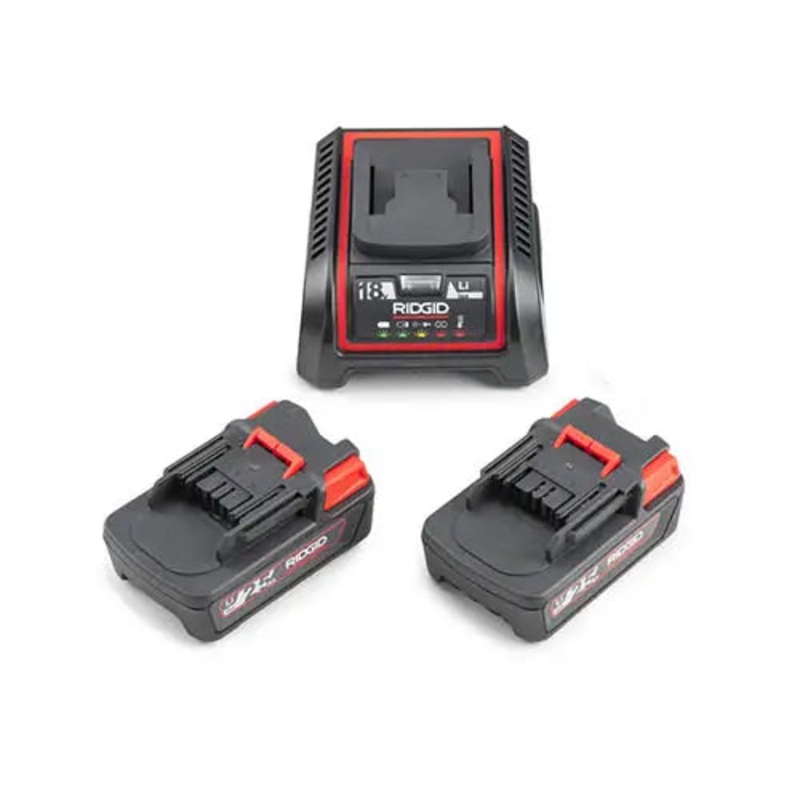 18V 2.5Ah Advanced Lithium Batteries + Charger Designed for ProPress Press Tools & SeeSnake Digital Monitors 2-Pack