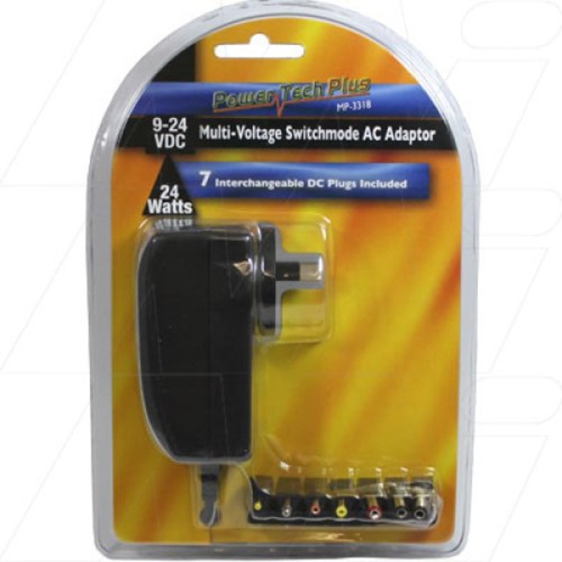 Power Supply 240VAC input, output 9V, 12V, 13.5V, 15V DC @ 1.5A, 18V, 20V DC 1.2A, 24V DC @ 1A - MP3318