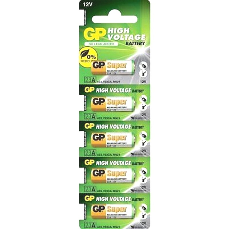 Gp Alkaline Battery A23 Lr23a 12v 5 Pack