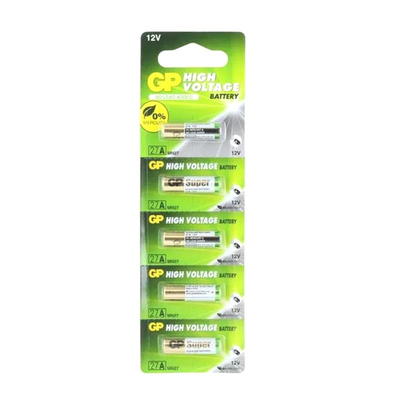 Gp Alkaline Battery A27 Lr27a 12v 5 Pack