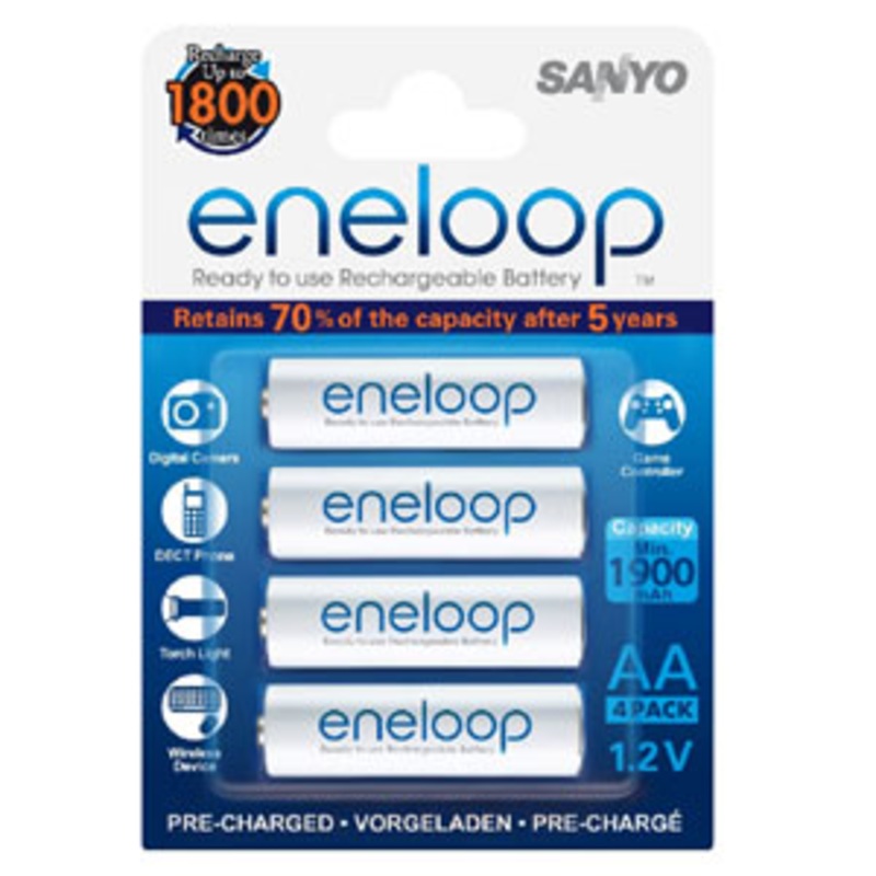 Panasonic Eneloop 1900Mah 1.2V Rechargeable AA Battery (4pk)