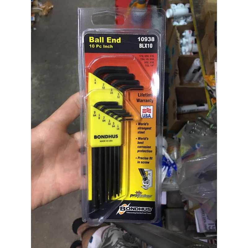 Bondhus 10Pc (1/16"-1/4") Black Allen Key Set | Model : 006-004-10938 (10938)