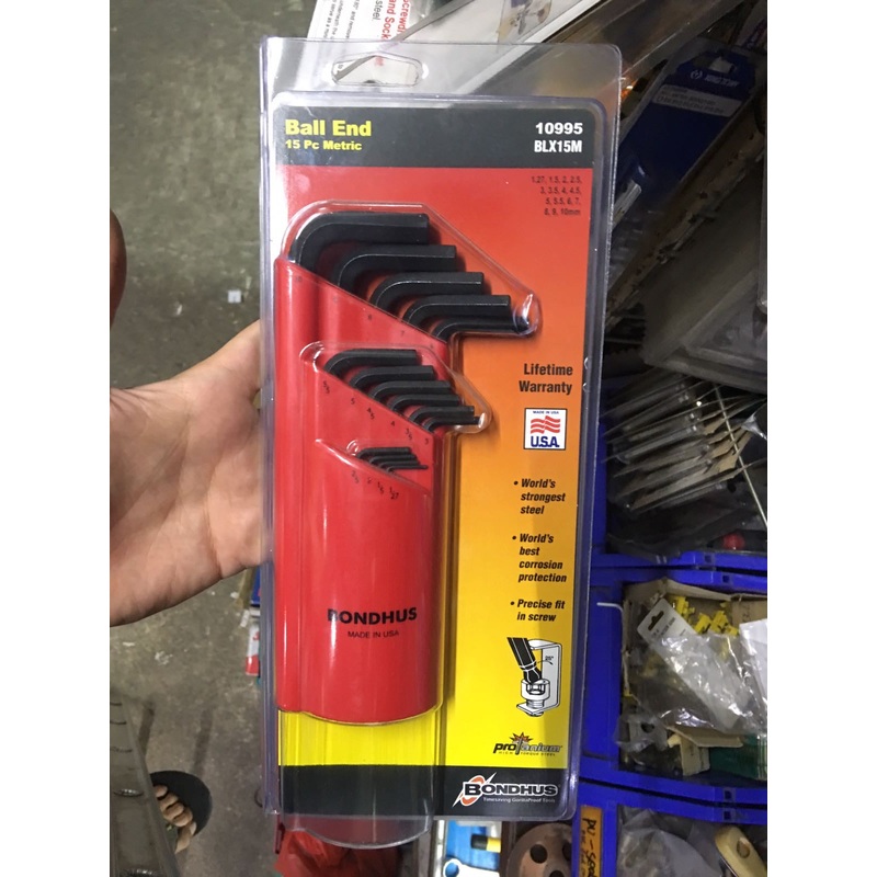 Bondhus 3-10Mm 15Pc Black Allen Key Set | Model : 006-004-10995 (10995)