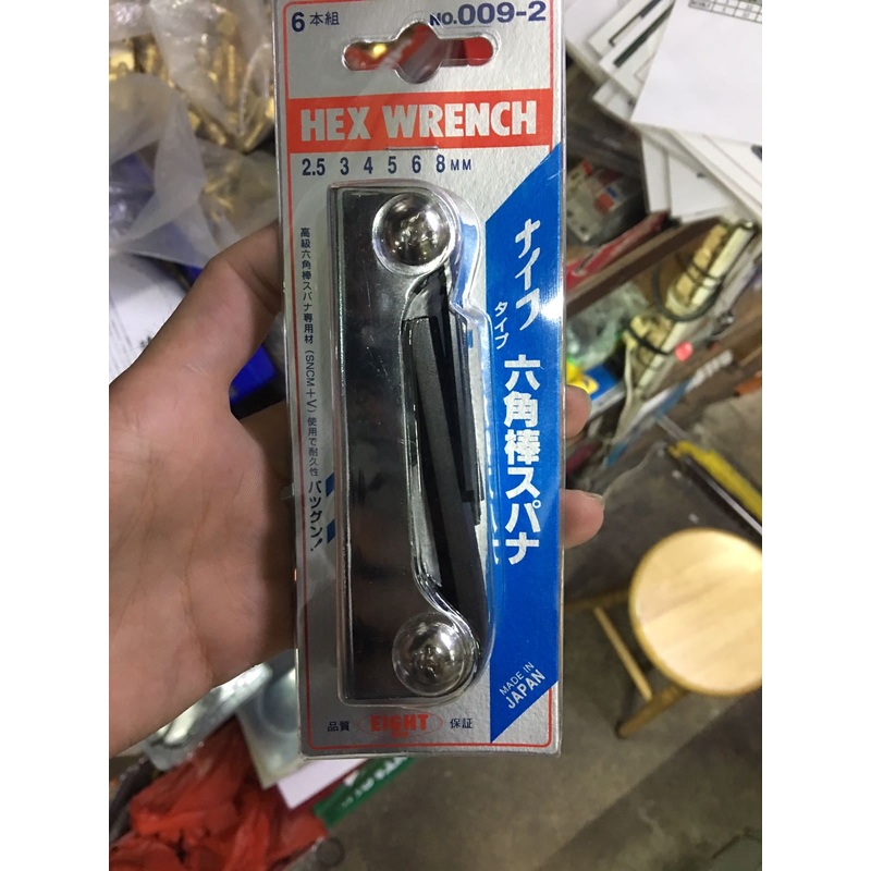 Eight Tools 2.5-8mm Folding Hex (Allen Key) Wrench Set Made in Japan | Model : HK-E0092 (009-2)