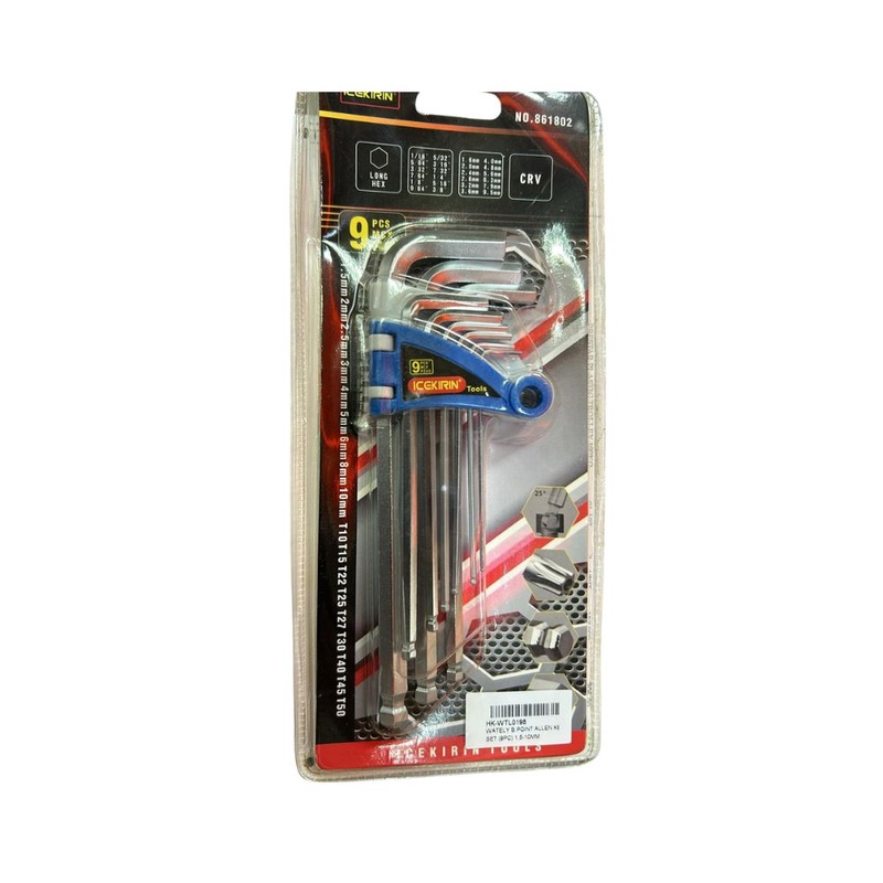 Wately/Icekirin B.Point Allen Key Set (9pc) 1.5-10mm #WTL-0198/861802 | Model : HK-WTL0198