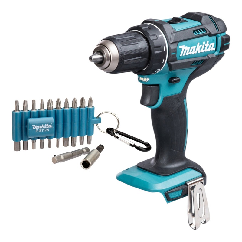 Makita DDF 482 Z Akku Bohrschrauber 18 V 62 Nm + 22 tlg. Bit Set - ohne Akku, ohne Ladegert