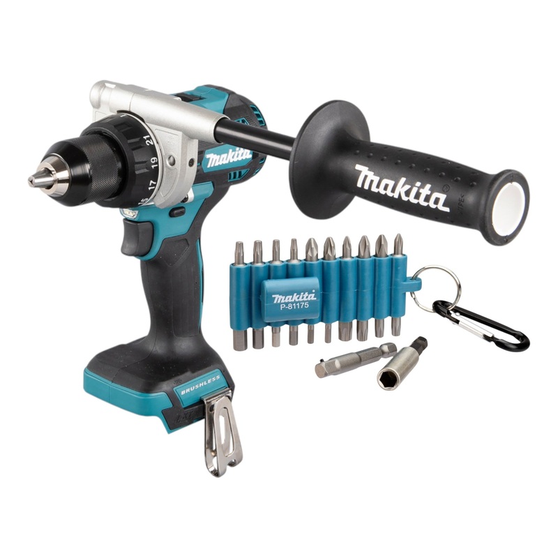 Makita DDF 486 Z Akku Bohrschrauber 18 V 130 Nm Brushless + 22 tlg. Bit Set - ohne Akku, ohne Ladegert