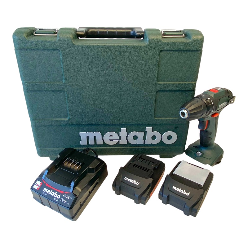Metabo BS 18 Akku Bohrschrauber 18 V 48 Nm ( 602207550 ) + 2x Akku 1,5 Ah + Ladegert + Koffer