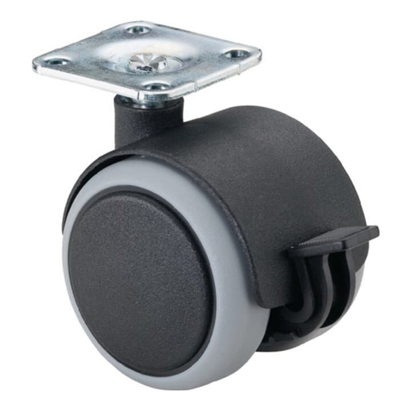 BS ROLLS Rueda doble de plstico con freno  40 mm Capacidad de carga 30 kg (3000275063)