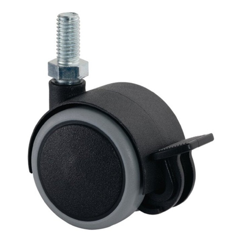 BS ROLLS Rueda doble de plstico con freno  50 mm Capacidad de carga 50 kg (3000275010)