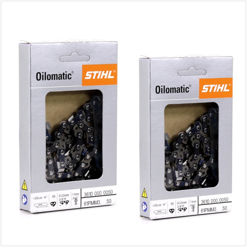 2x Cadena de sierra STIHL Oilomatic Picco Micro Mini 3 (PMM3) semicincel 3/8"P 1,1mm 35 cm (3610 000 0050)