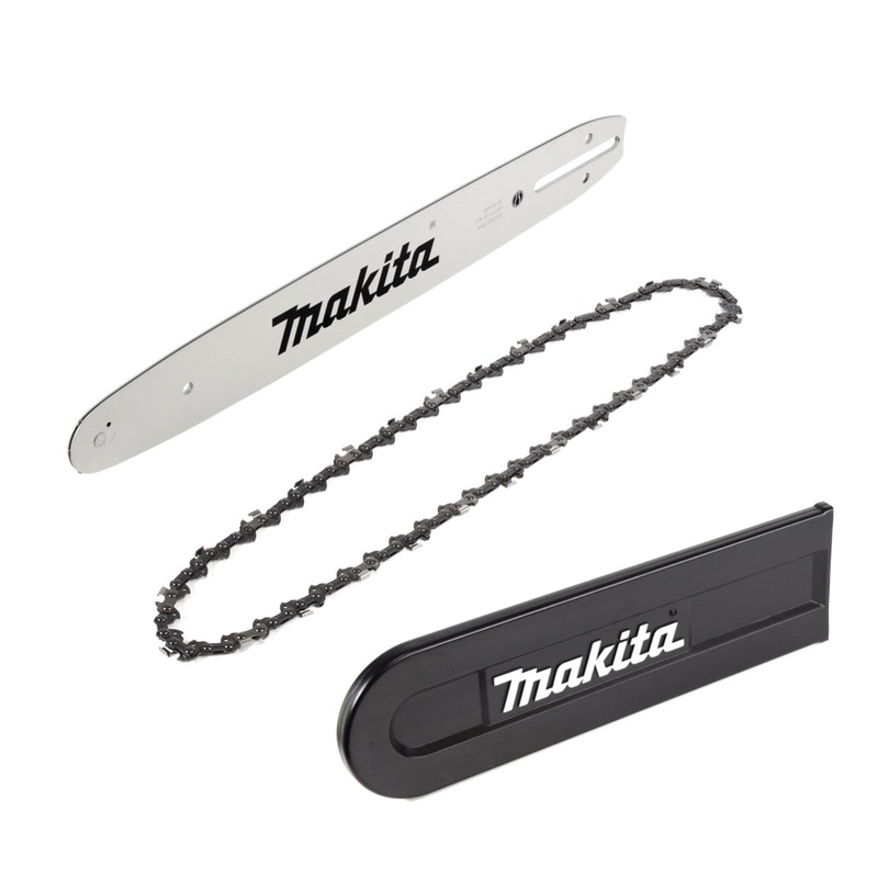 Barra de sierra Makita 35cm 1,1mm 3/8" (165246-6) + cadena de sierra (196741-5) + protector de cadena de sierra (419288-5) para DUC 353