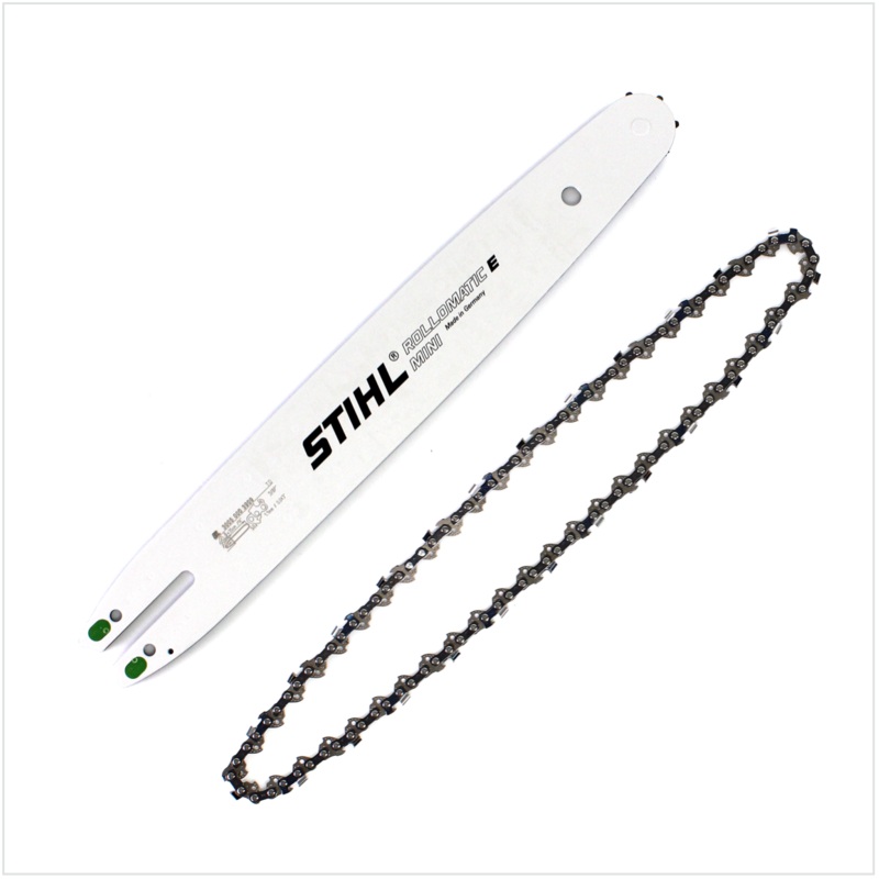 Carril gua STIHL Rollomatic E Mini 35cm 1.1mm 3/8" 7 dientes (3005 000 3909) + Cadena de sierra STIHL Oilomatic Picco Micro Mini 3 (PMM3) semicincel 3/8"P 1.1mm 35 cm (3610 000 0050)