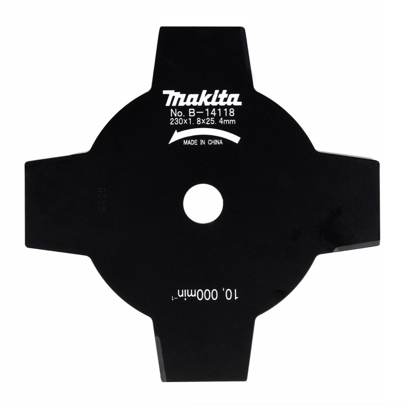Cuchillo de impacto Makita de 4 dientes 230 x 1,8 x 4 x 25,4 mm (B-14118) para DUR 365 / UR 2300