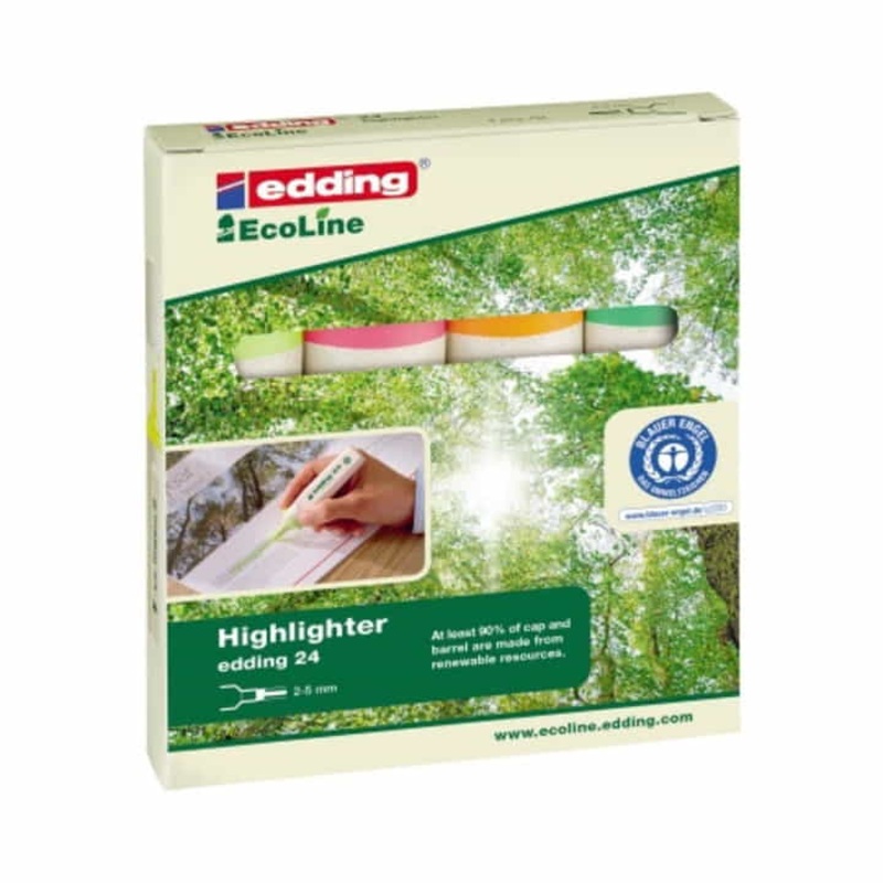 EDDING resaltador 24 colores nen EcoLine amarillo/naranja/rosa/verde claro (9000487799)