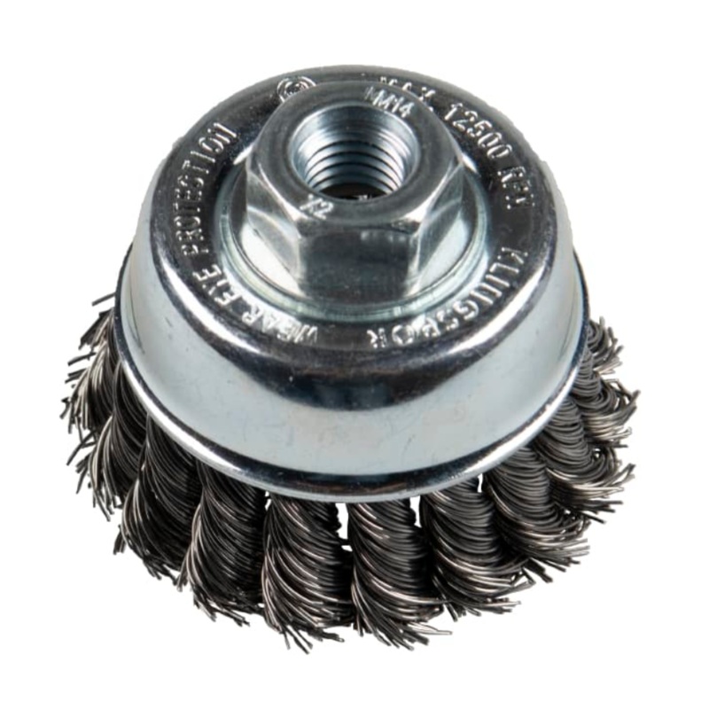 KLINGSPOR BT 600 Z Wire Brush 80mm Dia. x M14 Twist Knot Cup Steel (358337) [3055]