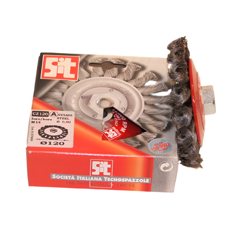 Wire Brush 115mm Dia. x M14 Twist Knot Catherine Wheel Flat 99022029 [3048]