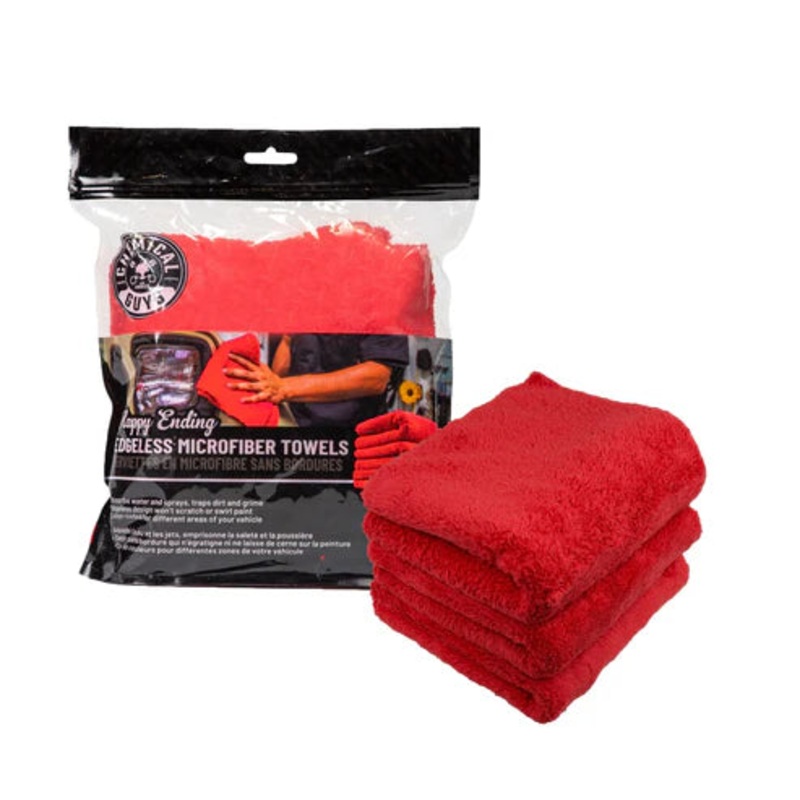 HAPPY ENDING ULTRA PLUSH EDGELESS MICROFIBER TOWEL, RED 16""