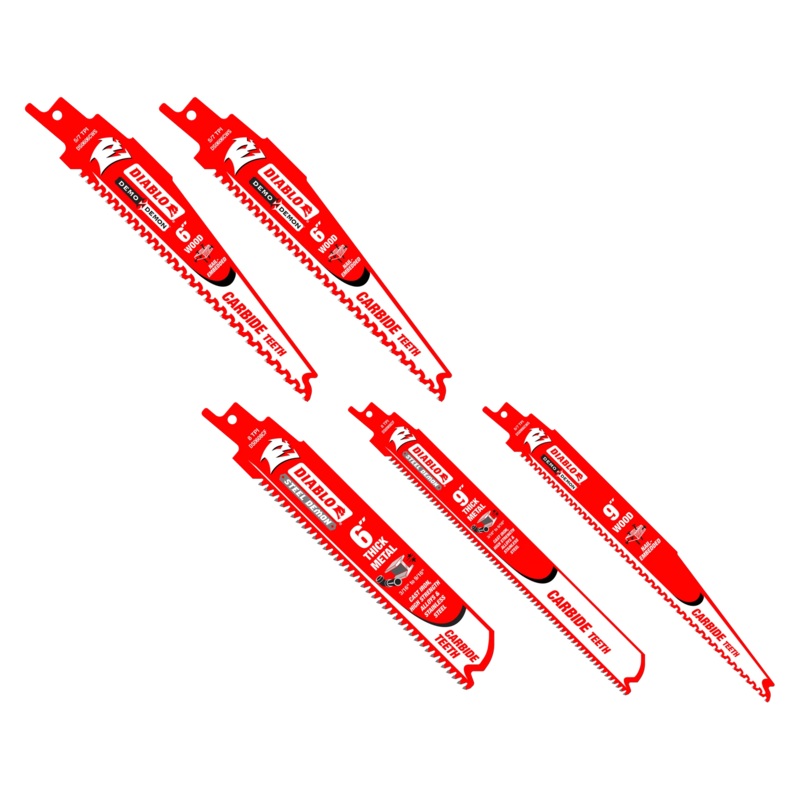 5 pc Steel Demon/Demo Demon Reciprocating Saw Blade Set