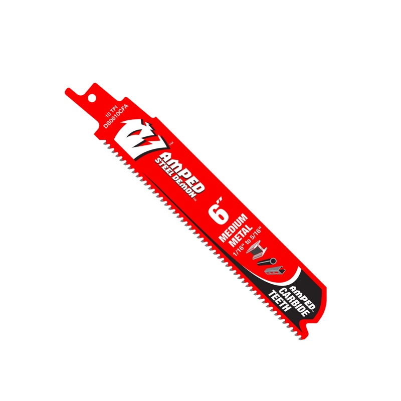 6" 10TPI AMPED Steel Demon Carbide Teeth Reciprocating Saw Blade for Medium Metal