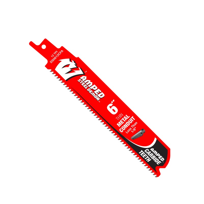 6"  12 TPI AMPED Steel Demon Carbide Teeth Reciprocating Saw Blade for Thin Metal