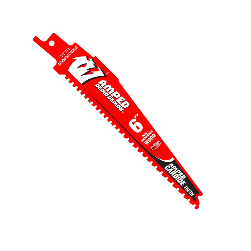 6" 5/7 TPI AMPED Demo Demon Carbide Teeth Reciprocating Saw Blade for Nail-Embedded Wood