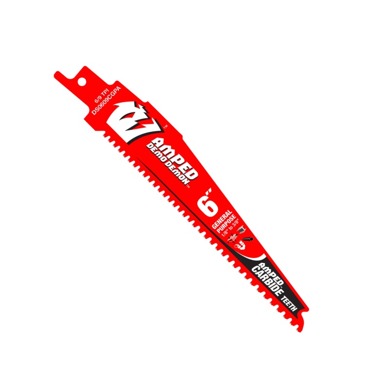 6" 6/9TPI AMPED Demo Demon Carbide Teeth Reciprocating Saw Blade for General Purpose Cuts