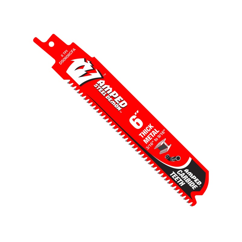 6" 8TPI AMPED Steel Demon Carbide Teeth Reciprocating Saw Blade for Thick Metal
