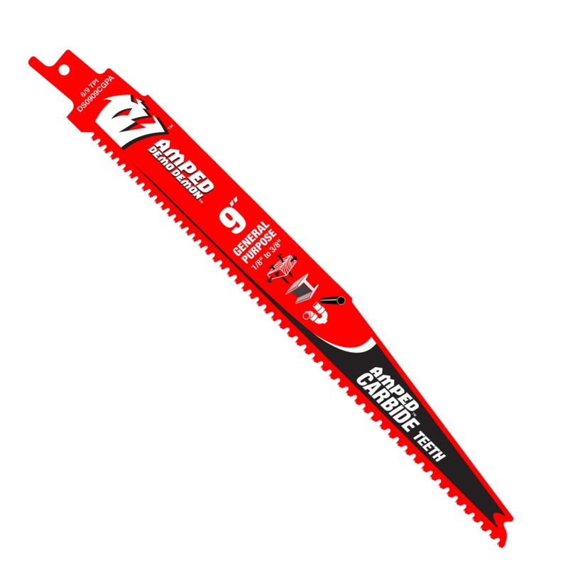 9" 6/9TPI AMPED Demo Demon Carbide Teeth Reciprocating Saw Blade for General Purpose Cuts
