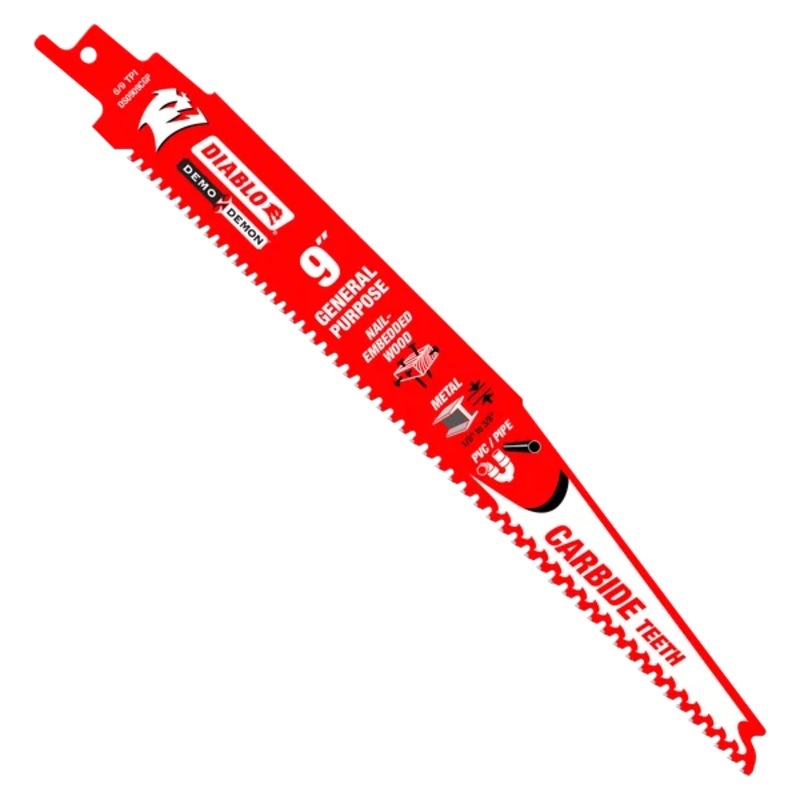 9" 6/9TPI Demo Demon Carbide Tipped Reciprocating Saw Blade for General Purpose Cuts (10-Pack)