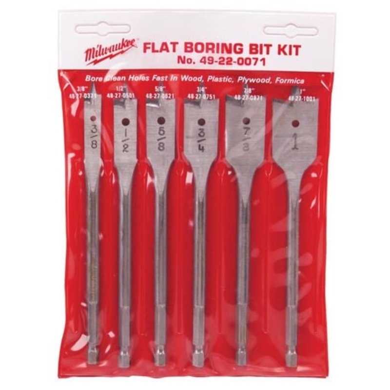 Flat Boring Bit 6" Universal Set - 6PC