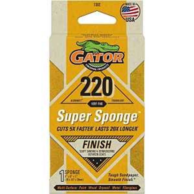 Gator 3" x 5" 220-Grit Premium Sanding Sponge
