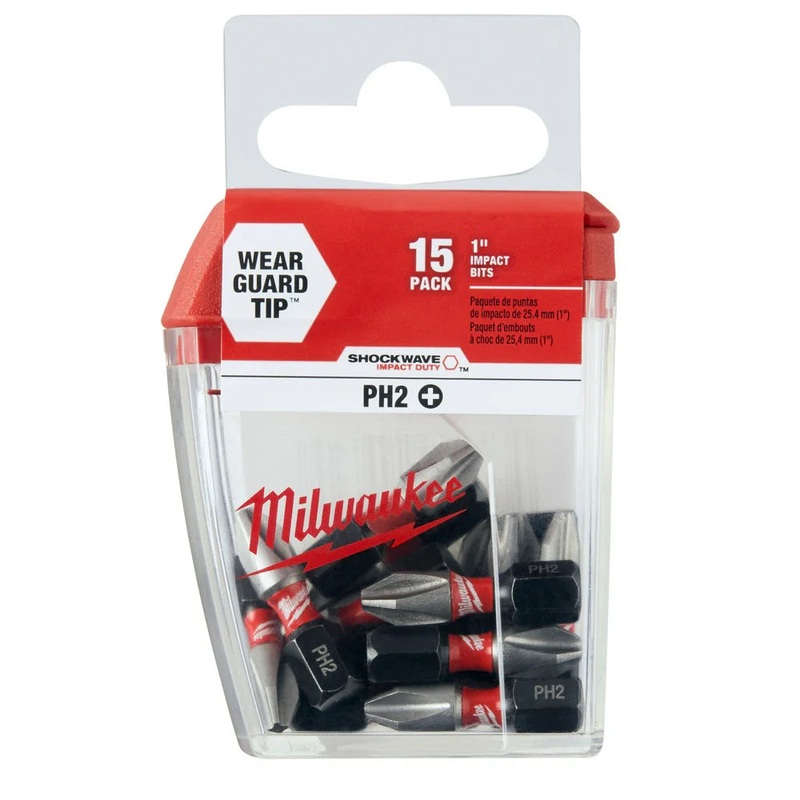 SHOCKWAVE Impact Phillips #2 Insert Bits (15 Contractor PK)