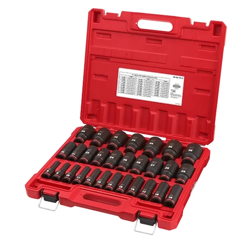 29PC SHOCKWAVE Impact Duty 1/2" Drive Metric Deep 6 Point Socket Set