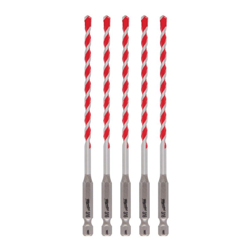 3/16" x 4" x 6" SHOCKWAVE Impact Duty Carbide Hammer Drill Bits - Bulk 5 PK