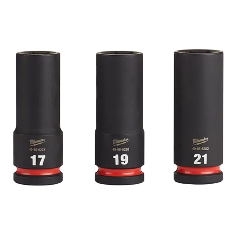 3PC SHOCKWAVE Impact Duty 1/2" Drive Metric Deep 6 Point Socket Set