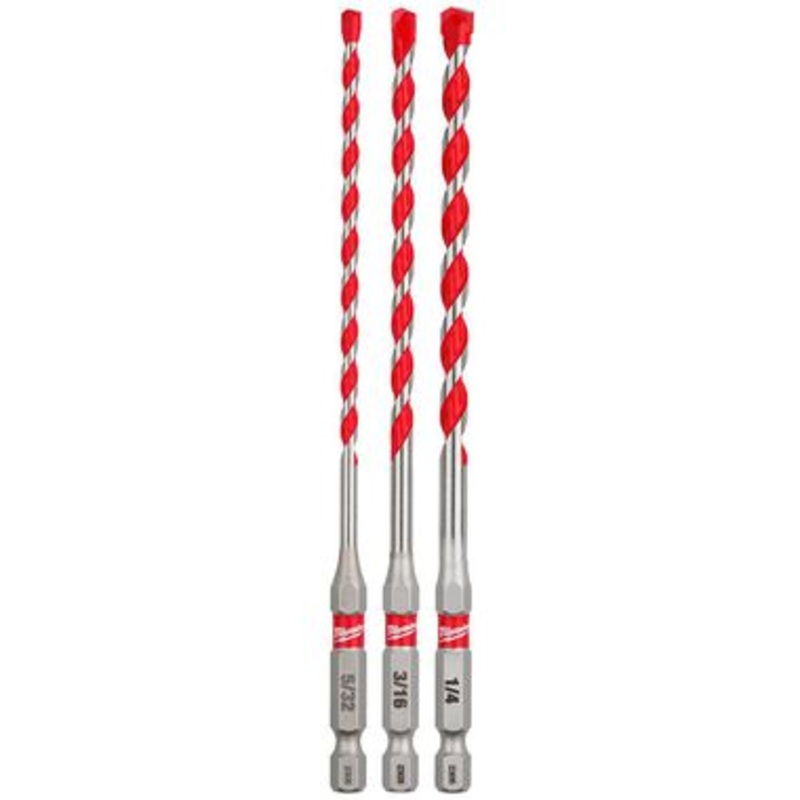 3PC. SHOCKWAVE Impact Duty Carbide Hammer Drill Bit Set