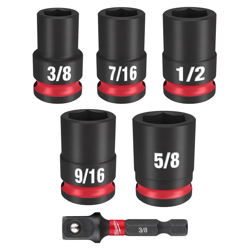6PC SHOCKWAVE Impact Duty 3/8" Drive SAE Standard Socket Set