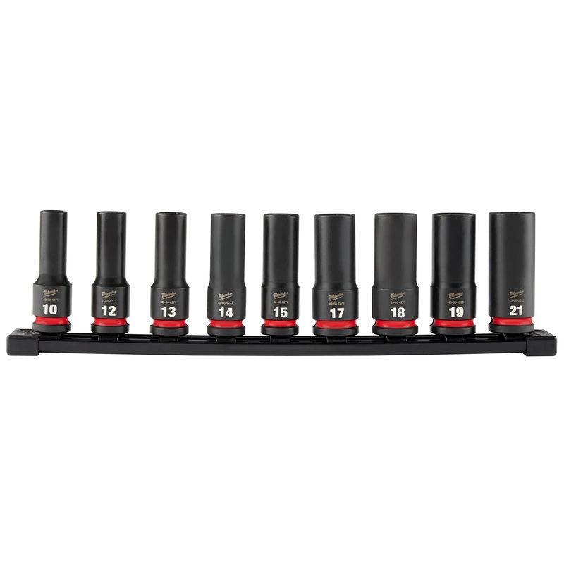 9PC SHOCKWAVE Impact Duty 1/2" Drive Metric Deep 6 Point Socket Set