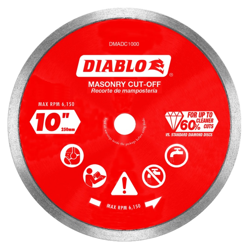 10" Diamond Continuous Rim Masonry Cut-Off Disc