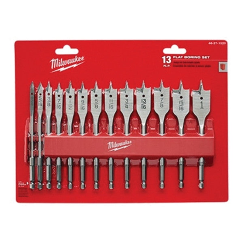 13PC Flat Boring Bit Set