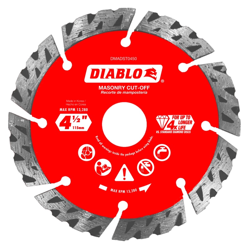 4-1/2" Diamond Segmented Turbo Masonry Cut-Off Blade