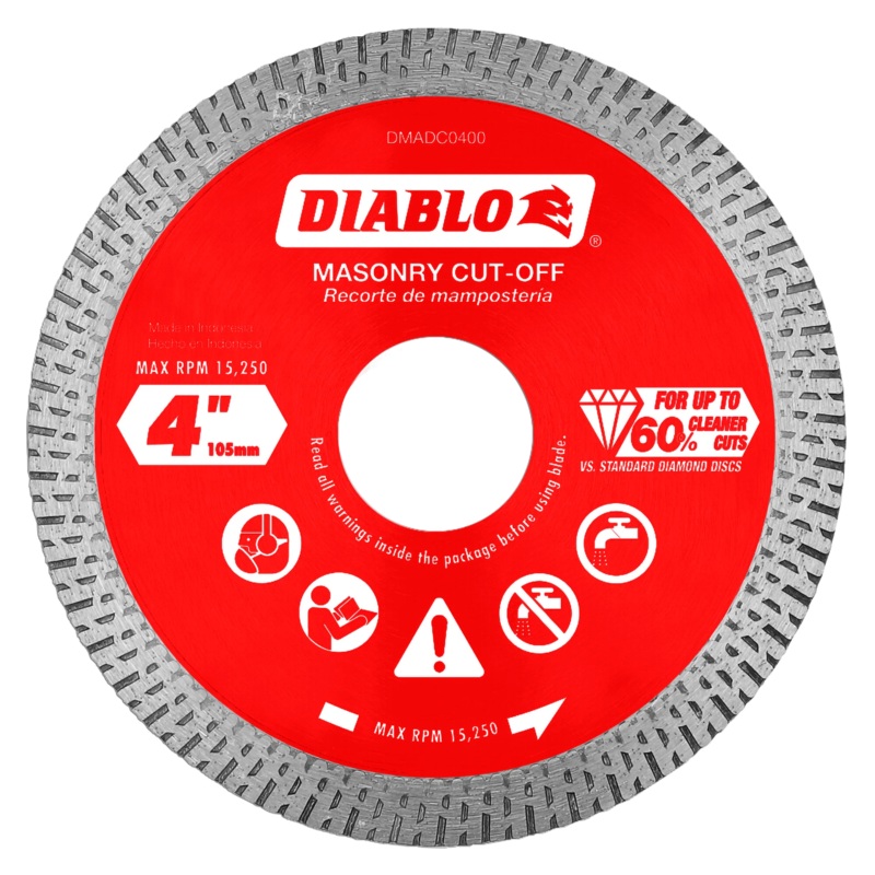 4" Diamond Continuous Rim Masonry Cut-Off Disc