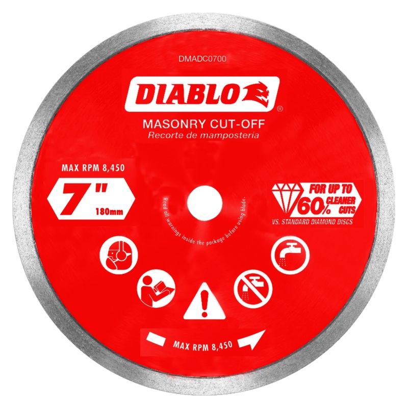 7" Diamond Continuous Rim Masonry Cut-Off Disc